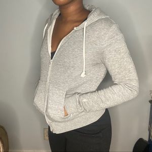 Heather Grey Zip Up Hoodie